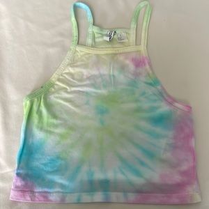 Tie-dye H&M high neck cropped tank top